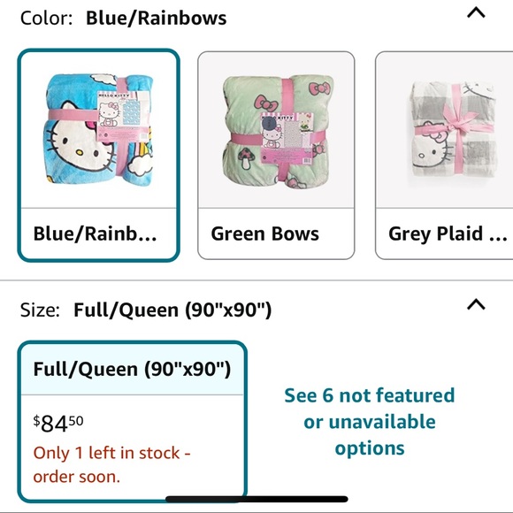 Queen size hello kitty plush blanket - Picture 3 of 4